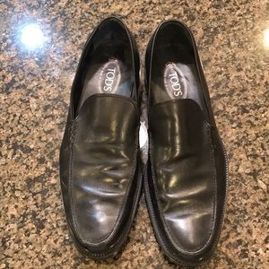 Todds black slip on loafers